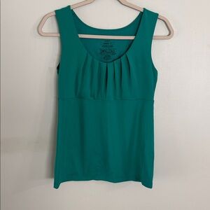 Patagonia Teal Pleated Scoop Neck Tank Top